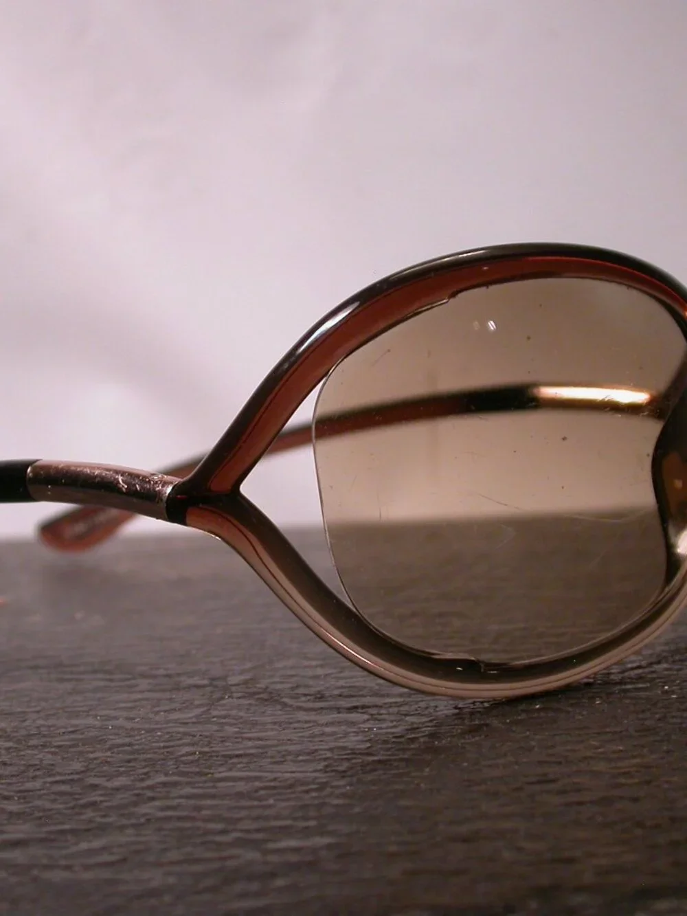 Tom Ford Amber Fade Clear Round Sunglasses Italy FRAME ONLY